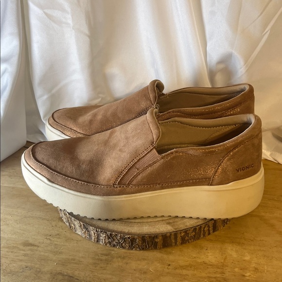 Vionic Kearny Womens Suede Slip-On Loafers - Rose Gold Size 7.5 - Picture 6 of 10